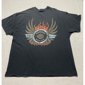Harley Davidson Red Hot Racing Oil Devil T-Shirt Mancuso Houston TX Black 2XL